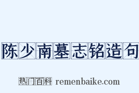 陈少南墓志铭造句是什么意思的图片